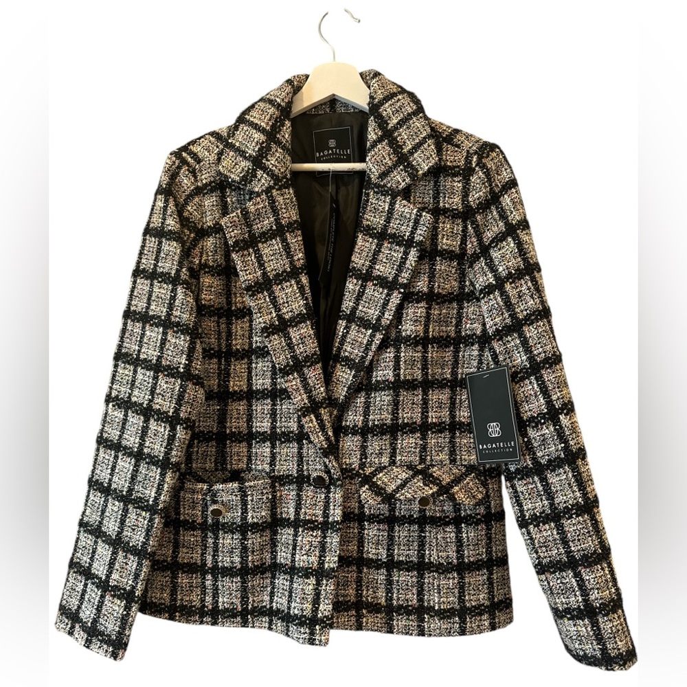 BAGATELLE PLAID TWEET BLAZER